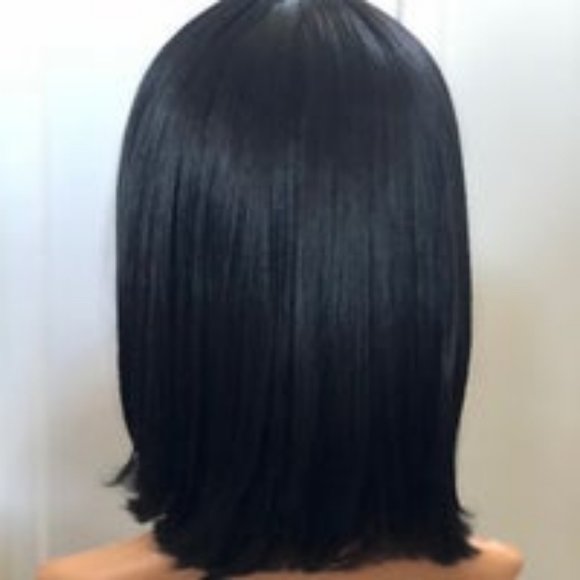 Black wig with Blonde Front Streaks